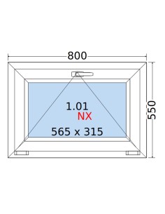 Kunststofffenster PVC Fenster 80 x 55 cm KIPP Rehau Synego 2