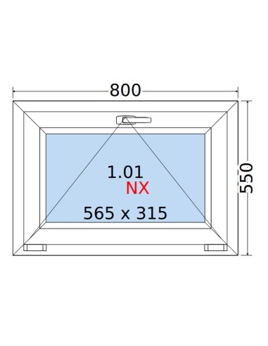 Kunststofffenster PVC Fenster 80 x 55 cm KIPP Rehau Synego