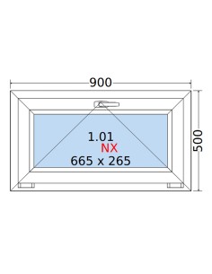 Kunststofffenster PVC Fenster 90 x 50 cm KIPP Rehau Synego 2