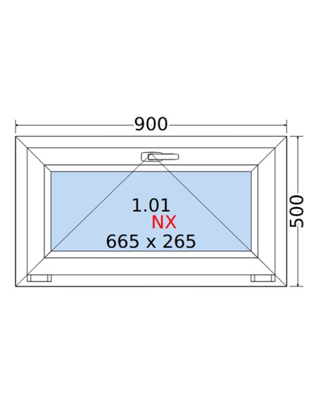 Kunststofffenster PVC Fenster 90 x 50 cm KIPP Rehau Synego