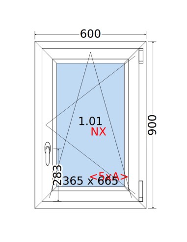 Kunststofffenster PVC Fenster 75 x 75 cm DREH/KIPP Rehau Synego