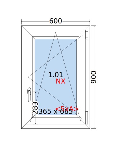 Kunststofffenster PVC Fenster 75 x 75 cm DREH/KIPP Rehau Synego