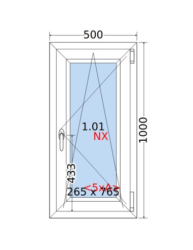 Kunststofffenster PVC Fenster 50 x 100 cm DREH/KIPP Rehau Synego