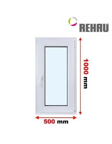 Kunststofffenster PVC Fenster 50 x 100 cm DREH/KIPP Rehau Synego