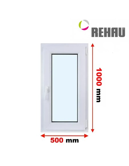 Kunststofffenster PVC Fenster 50 x 100 cm DREH/KIPP Rehau Synego