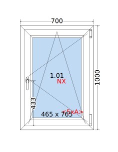 Kunststofffenster PVC Fenster 70 x 100 cm DREH/KIPP Rehau Synego 2