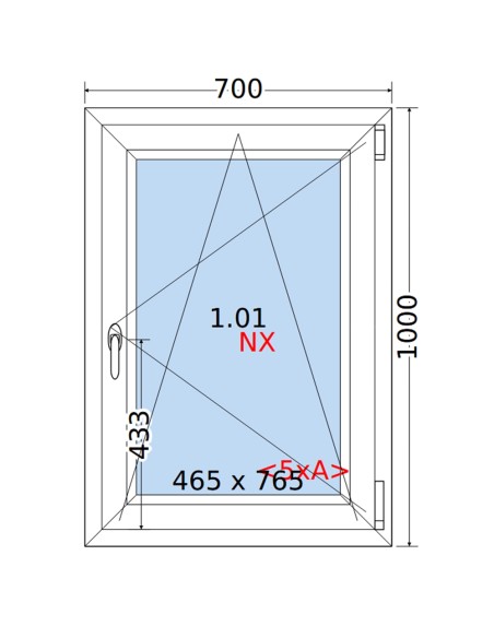 Kunststofffenster PVC Fenster 70 x 100 cm DREH/KIPP Rehau Synego