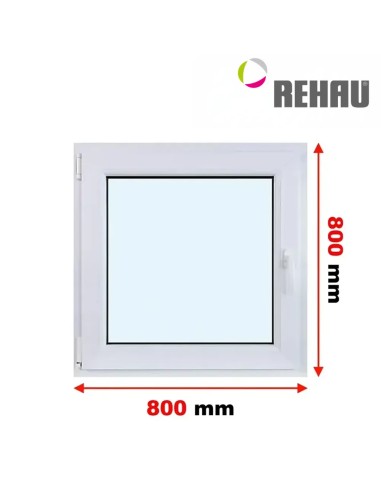 Kunststofffenster PVC Fenster 80 x 80 cm DREH/KIPP Rehau Synego