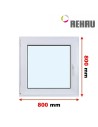 Kunststofffenster PVC Fenster 80 x 80 cm DREH/KIPP Rehau Synego