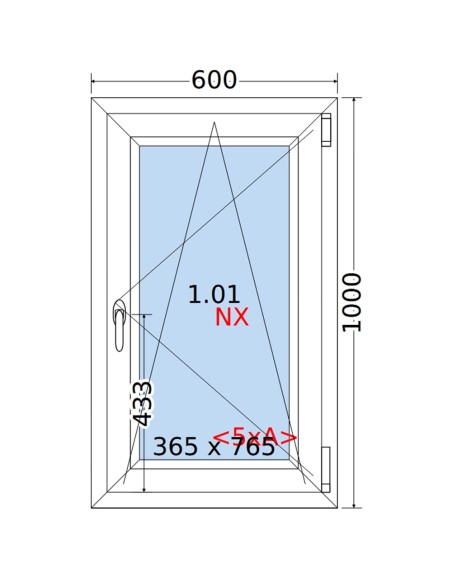Kunststofffenster PVC Fenster 60 x 100 cm DREH/KIPP Rehau Synego