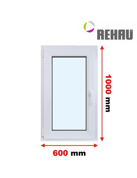Kunststofffenster PVC Fenster 60 x 100 cm DREH/KIPP Rehau Synego