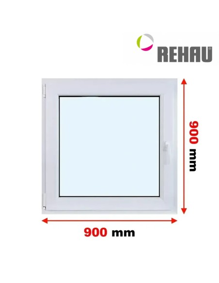 Kunststofffenster PVC Fenster 90 x 90 cm DREH/KIPP Rehau Synego