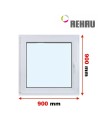 Kunststofffenster PVC Fenster 90 x 90 cm DREH/KIPP Rehau Synego