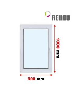 Kunststofffenster PVC Fenster 90 x 100 cm DREH/KIPP Rehau Synego