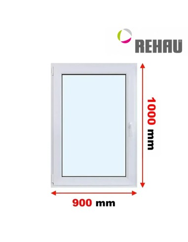 Kunststofffenster PVC Fenster 90 x 100 cm DREH/KIPP Rehau Synego
