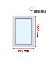 Kunststofffenster PVC Fenster 90 x 100 cm DREH/KIPP Rehau Synego
