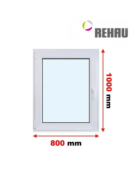 Kunststofffenster PVC Fenster 80 x 100 cm DREH/KIPP Rehau Synego
