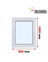 Kunststofffenster PVC Fenster 80 x 100 cm DREH/KIPP Rehau Synego