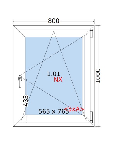 Kunststofffenster PVC Fenster 80 x 100 cm DREH/KIPP Rehau Synego