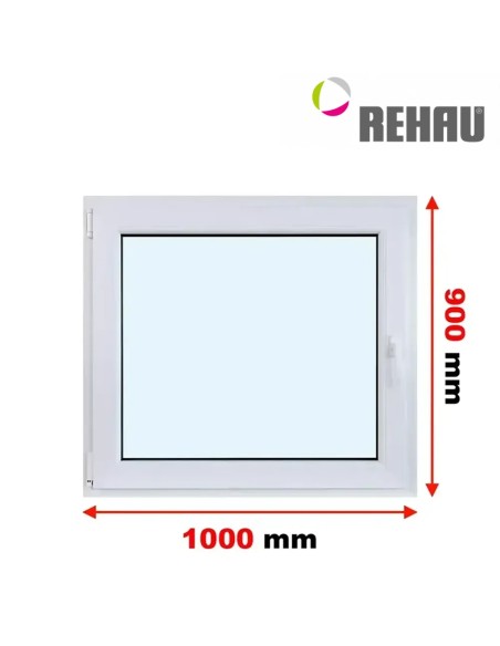 Kunststofffenster PVC Fenster 100 x 90 cm DREH/KIPP Rehau Synego
