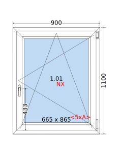 Kunststofffenster PVC Fenster 90 x 110 cm DREH/KIPP Rehau Synego 2