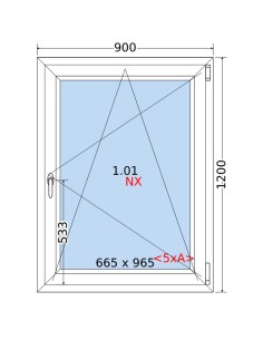 Kunststofffenster PVC Fenster 90 x 120 cm DREH/KIPP Rehau Synego 2