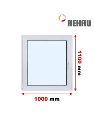 Kunststofffenster PVC Fenster 100 x 110 cm DREH/KIPP Rehau Synego