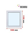Kunststofffenster PVC Fenster 100 x 110 cm DREH/KIPP Rehau Synego