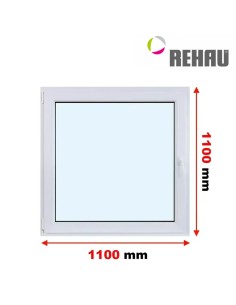 Kunststofffenster PVC Fenster 110 x 110 cm DREH/KIPP Rehau Synego