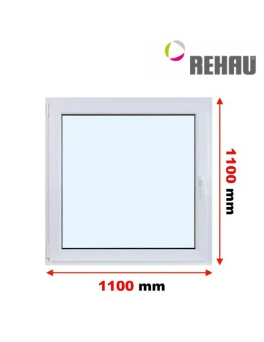Kunststofffenster PVC Fenster 110 x 110 cm DREH/KIPP Rehau Synego