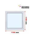 Kunststofffenster PVC Fenster 110 x 110 cm DREH/KIPP Rehau Synego