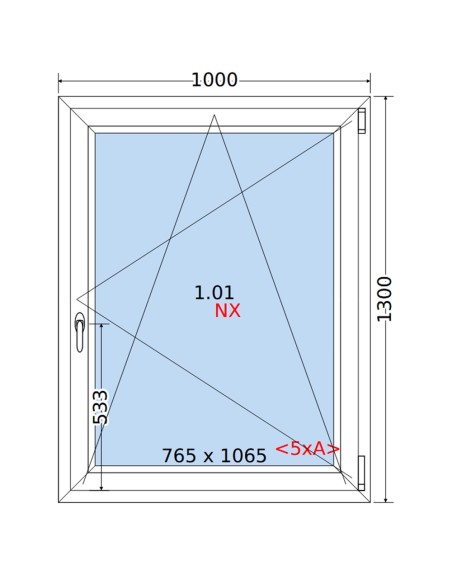 Kunststofffenster PVC Fenster 100 x 130 cm DREH/KIPP Rehau Synego