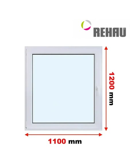 Kunststofffenster PVC Fenster 110 x 120 cm DREH/KIPP Rehau Synego