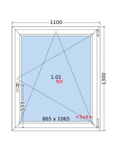 Kunststofffenster PVC Fenster 110 x 130 cm DREH/KIPP Rehau Synego 2