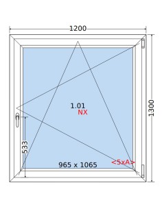 Kunststofffenster PVC Fenster 120 x 130 cm DREH/KIPP Rehau Synego 2