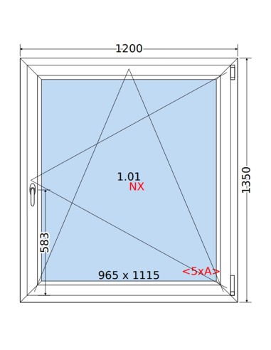 Kunststofffenster PVC Fenster 120 x 135 cm DREH/KIPP Rehau Synego