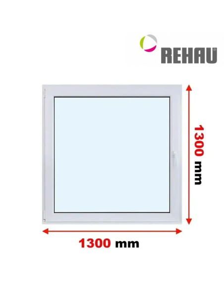 Kunststofffenster PVC Fenster 130 x 130 cm DREH/KIPP Rehau Synego