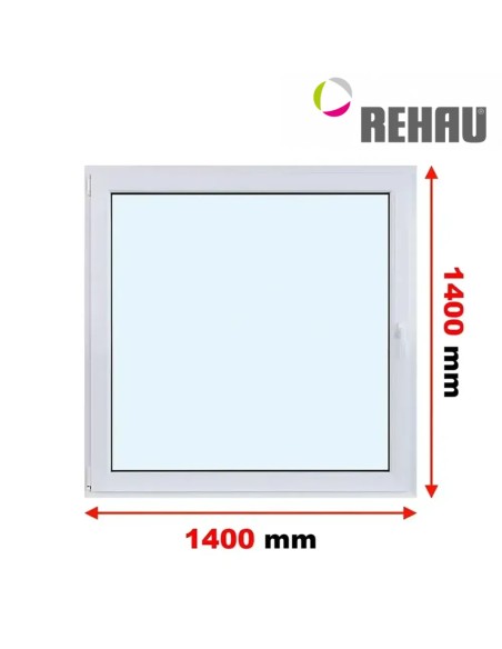 Kunststofffenster PVC Fenster 140 x 140 cm DREH/KIPP Rehau Synego