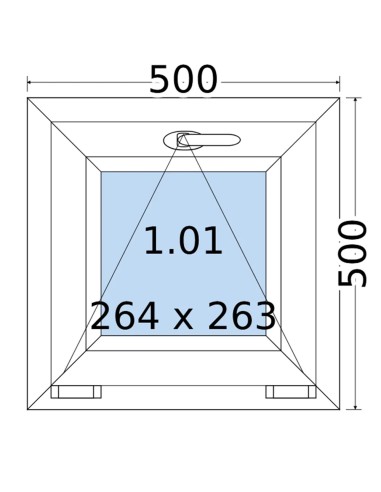Kunststofffenster PVC Fenster 50 x 50 cm KIPP Salamander GreenEvolution 76