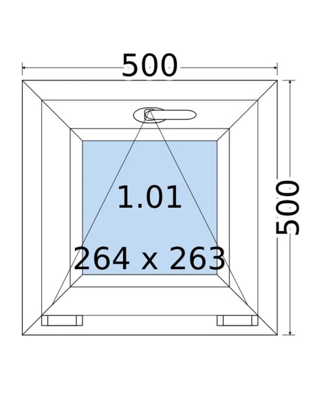 Kunststofffenster PVC Fenster 50 x 50 cm KIPP Salamander GreenEvolution 76