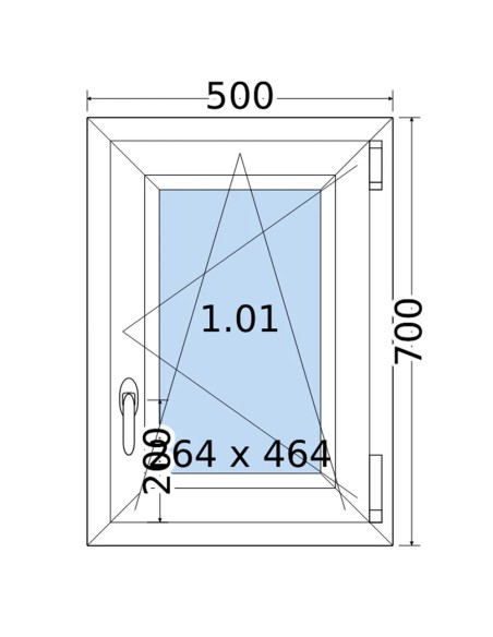 Kunststofffenster PVC Fenster 50 x 70 cm DREH/KIPP Salamander GreenEvolution 76