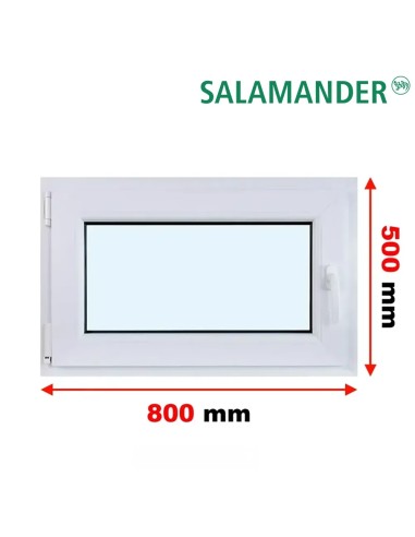 Kunststofffenster PVC Fenster 80 x 50 cm DREH/KIPP Salamander GreenEvolution 76