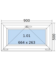Kunststofffenster PVC Fenster 90 x 50 cm KIPP Salamander GreenEvolution 76 2