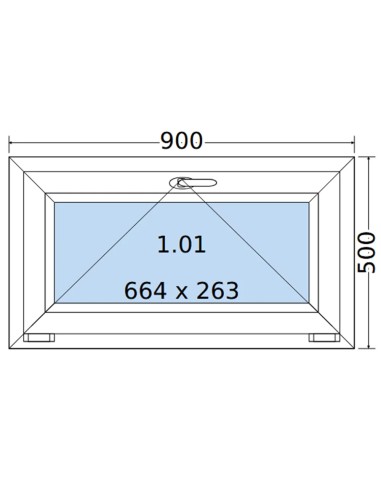 Kunststofffenster PVC Fenster 90 x 50 cm KIPP Salamander GreenEvolution 76