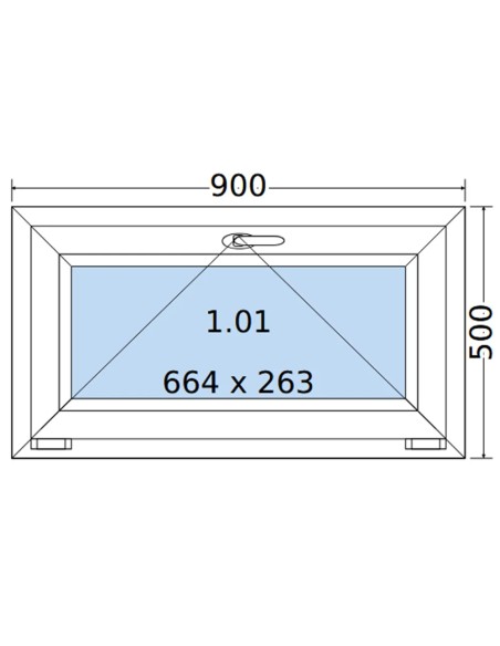 Kunststofffenster PVC Fenster 90 x 50 cm KIPP Salamander GreenEvolution 76