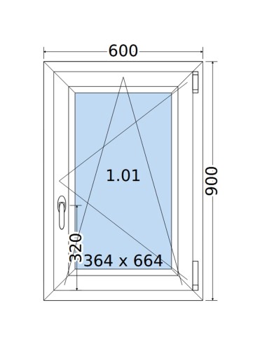 Kunststofffenster PVC Fenster 60 x 90 cm DREH/KIPP Salamander GreenEvolution 76