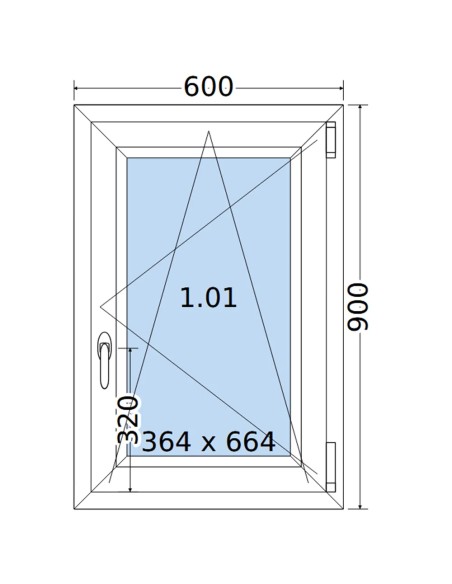 Kunststofffenster PVC Fenster 60 x 90 cm DREH/KIPP Salamander GreenEvolution 76