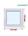 Kunststofffenster PVC Fenster 75 x 75 cm DREH/KIPP Salamander GreenEvolution 76