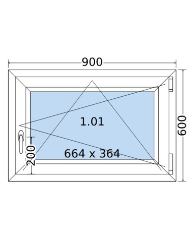 Kunststofffenster PVC Fenster 90 x 60 cm DREH/KIPP Salamander GreenEvolution 76