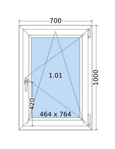 Kunststofffenster PVC Fenster 70 x 100 cm DREH/KIPP Salamander GreenEvolution 76